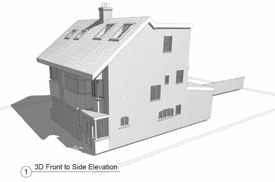 Loft conversion — rear elevation